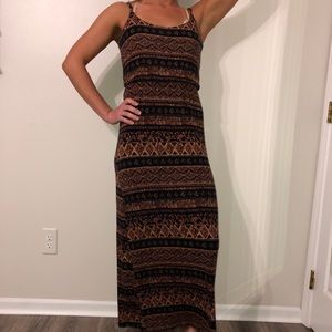 Orange and Black Maxi Dress